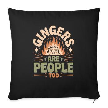 Les rouquins sont aussi des gens - Housse de coussin décorative 45 x 45 cm - noir - Devant