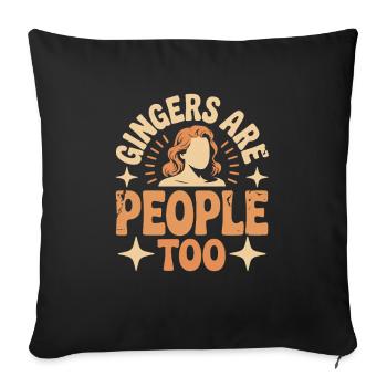 Les rouquins sont aussi des gens - Housse de coussin décorative 45 x 45 cm - noir - Devant
