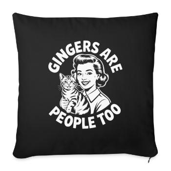 Les rouquins sont aussi des gens - Housse de coussin décorative 45 x 45 cm - noir - Devant