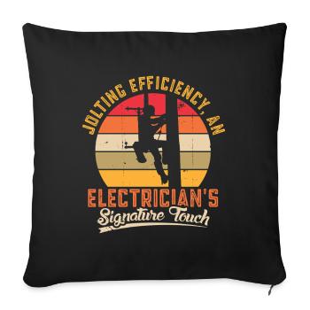Électricien, technicien en électronique, électricien - Housse de coussin décorative 45 x 45 cm - noir - Devant