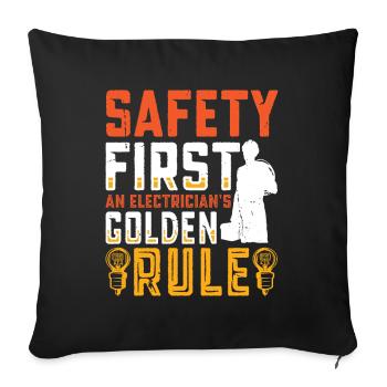Électricien, technicien en électronique, électricien - Housse de coussin décorative 45 x 45 cm - noir - Devant