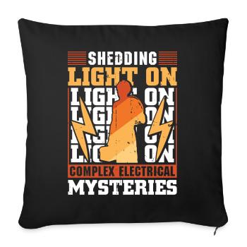 Électricien, technicien en électronique, électricien - Housse de coussin décorative 45 x 45 cm - noir - Devant