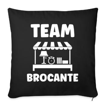 Equipe Brocante Vintage - Housse de coussin décorative 45 x 45 cm - noir - Devant