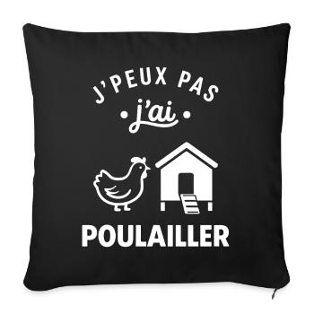 Poulailler - Housse de coussin décorative 45 x 45 cm - noir - Devant