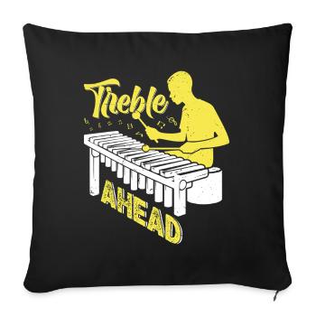 Marimbaspieler, Triple vor Percussion Marimbist - Sofakissenbezug 45 x 45 cm - Schwarz - Vorne