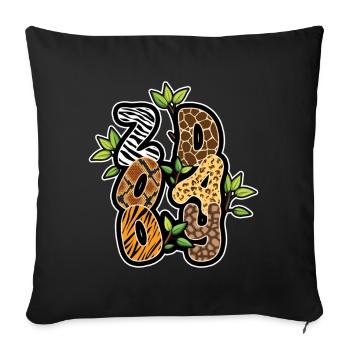 Animals Zoo Party Jungle Zoo Day Safari - Sofa pillowcase 17,3'' x 17,3'' (45 x 45 cm) - black - Front
