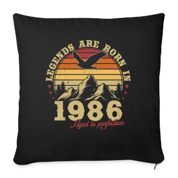 Legends sera un cadeau d’anniversaire vintage de 1986 - Housse de coussin décorative 45 x 45 cm - noir - Devant