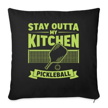 Pickleball Stay Outta My Kitchen funny player play - Sofa pillowcase 17,3'' x 17,3'' (45 x 45 cm) - black - Front