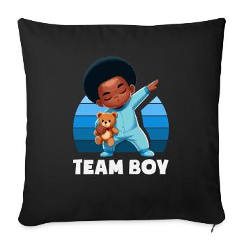 Team Boy en train de faire du dab à Baby Black Révélation du sexe - Housse de coussin décorative 45 x 45 cm - noir - Devant