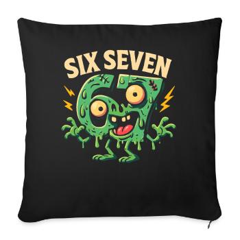 Six Seven 67 Humour d’horreur zombie Cerveau italien - Housse de coussin décorative 45 x 45 cm - noir - Devant