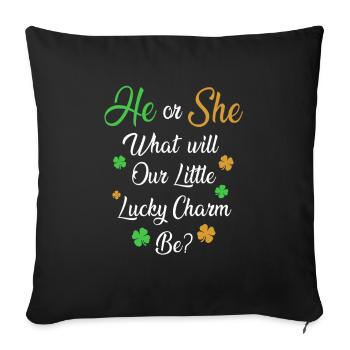 Révélation du sexe de la fête de bébé : la Saint-Patrick - Housse de coussin décorative 45 x 45 cm - noir - Devant