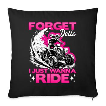 Quad ATV Woman Girl Four Wheeler - Sofa pillowcase 17,3'' x 17,3'' (45 x 45 cm) - black - Front