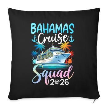Équipe de croisière des Bahamas 2026 - Housse de coussin décorative 45 x 45 cm - noir - Devant