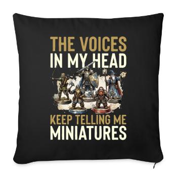 Voix dans les figurines de la tête - Housse de coussin décorative 45 x 45 cm - noir - Devant