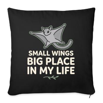 Maman Sugar Glider Amante des animaux exotiques - Housse de coussin décorative 45 x 45 cm - noir - Devant