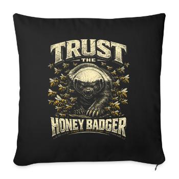 Honey Badger Trust L’animal Honey Badger - Housse de coussin décorative 45 x 45 cm - noir - Devant