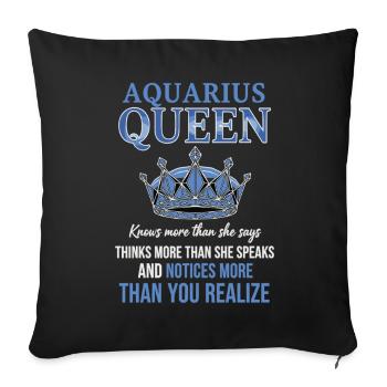 Reine du Verseau Zodiaque Verseau - Housse de coussin décorative 45 x 45 cm - noir - Devant