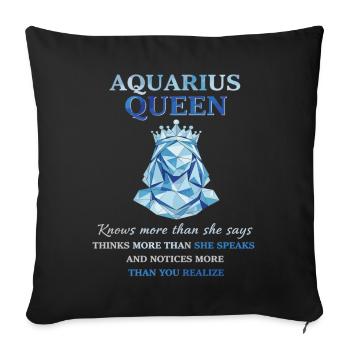 Reine du Verseau Zodiaque Verseau - Housse de coussin décorative 45 x 45 cm - noir - Devant