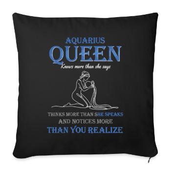 Reine du Verseau Zodiaque Verseau - Housse de coussin décorative 45 x 45 cm - noir - Devant