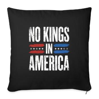 No Kings In America Distressed Patriotic Design - Sofa pillowcase 17,3'' x 17,3'' (45 x 45 cm) - black - Front