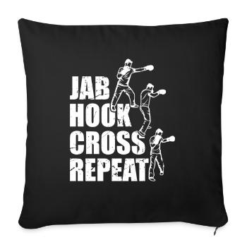 Jab Hook Croisé Répétition - Housse de coussin décorative 45 x 45 cm - noir - Devant