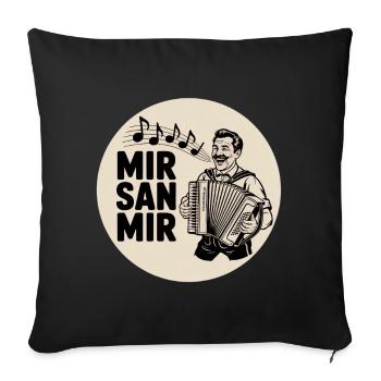 Motif de l’accordéoniste bavarois Mir San Mir - Housse de coussin décorative 45 x 45 cm - noir - Devant