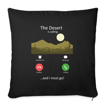 Appel désertique nature Aventure Sauvage - Housse de coussin décorative 45 x 45 cm - noir - Devant