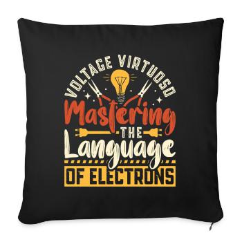 Électricien, technicien en électronique, électricien - Housse de coussin décorative 45 x 45 cm - noir - Devant