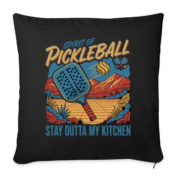 Pickleball Spirit Of Pickleball Stay Outta My - Housse de coussin décorative 45 x 45 cm - noir - Devant
