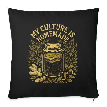 Culture maison | Kombucha Fermentation - Housse de coussin décorative 45 x 45 cm - noir - Devant