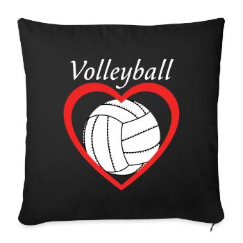 Volleyball Amour du cœur - Housse de coussin décorative 45 x 45 cm - noir - Devant