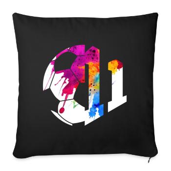 NON. 11E FOOTBALLEUR NUMÉRO 11 FOOTBALL 11E ANNIVERSAIRE - Housse de coussin décorative 45 x 45 cm - noir - Devant