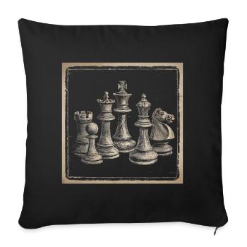 Vintage Chess Design for Chess Lovers Classic - Sofa pillowcase 17,3'' x 17,3'' (45 x 45 cm) - black - Front