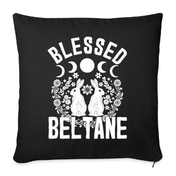 Beltane Blessings May Day Pagan Rabbit Paganism - Sofa pillowcase 17,3'' x 17,3'' (45 x 45 cm) - black - Front