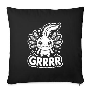 Grump Axolotl - Sofa pillowcase 17,3'' x 17,3'' (45 x 45 cm) - black - Front