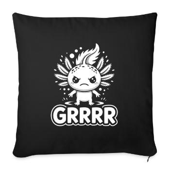Grump Axolotl - Sofa pillowcase 17,3'' x 17,3'' (45 x 45 cm) - black - Front