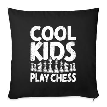 Cool Kids Play Chess Chess Player Chess - Sofa pillowcase 17,3'' x 17,3'' (45 x 45 cm) - black - Front
