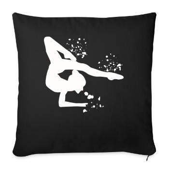 Gymnast with clubs rhythmic gymnastics - Sofa pillowcase 17,3'' x 17,3'' (45 x 45 cm) - black - Front