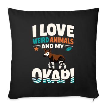 Okapi Lovers Okapi Animal Rare Wildlife Love - Sofa pillowcase 17,3'' x 17,3'' (45 x 45 cm) - black - Front