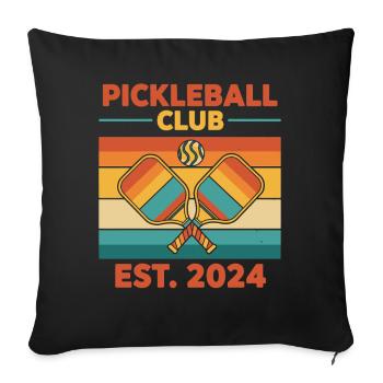 Pickleball Club Créé 2024 Joueur Humoristique Pickle Ball - Housse de coussin décorative 45 x 45 cm - noir - Devant