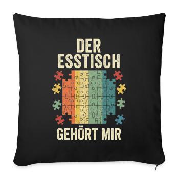 Der Esstisch Gehört Mir Puzzle Vintage - Sofakissenbezug 45 x 45 cm - Schwarz - Vorne