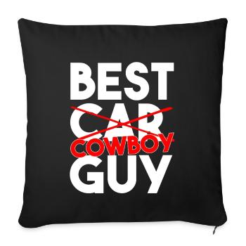 Meilleur Cowboy Guy, Slogan drôle du western - Housse de coussin décorative 45 x 45 cm - noir - Devant