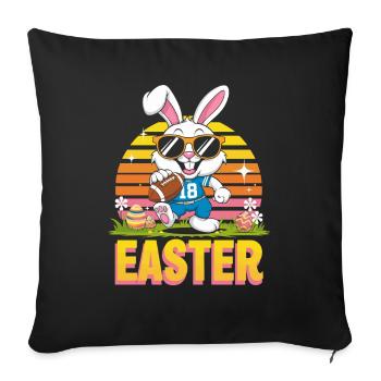 Easter Football Bunny with Sunglasses Jersey 18 - Sofa pillowcase 17,3'' x 17,3'' (45 x 45 cm) - black - Front