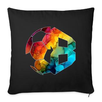 NO. 8 FOOTBALLER NUMBER 8 FOOTBALL 8TH BIRTHDAY - Sofa pillowcase 17,3'' x 17,3'' (45 x 45 cm) - black - Front
