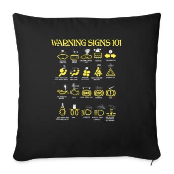 Car Warning Signs - Sofa pillowcase 17,3'' x 17,3'' (45 x 45 cm) - black - Front