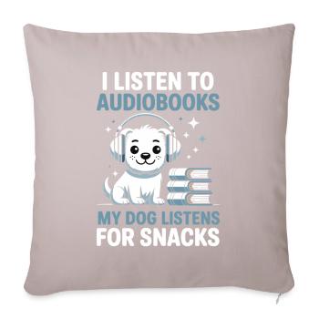 Dogs Audiobook Fans Reading Bookish Gift - Sofa pillowcase 17,3'' x 17,3'' (45 x 45 cm) - light taupe - Front