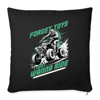 Quad ATV Garçons Hommes Quad Wheeler - Housse de coussin décorative 45 x 45 cm - noir - Devant