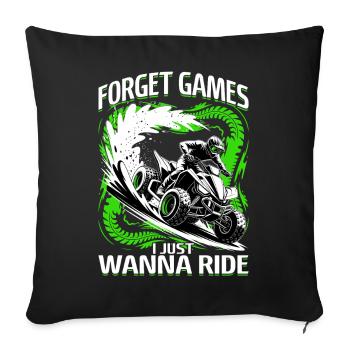 Quad ATV Garçons Hommes Quad Wheeler - Housse de coussin décorative 45 x 45 cm - noir - Devant