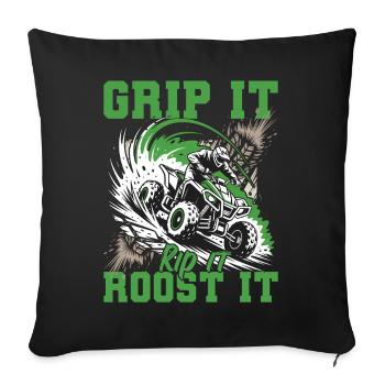Quad ATV Garçons Hommes Quad Wheeler - Housse de coussin décorative 45 x 45 cm - noir - Devant