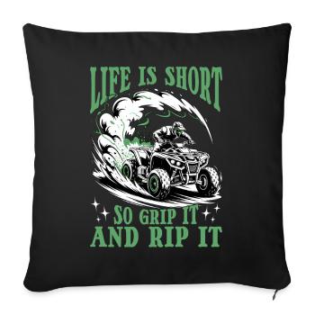 Quad ATV Garçons Hommes Quad Wheeler - Housse de coussin décorative 45 x 45 cm - noir - Devant